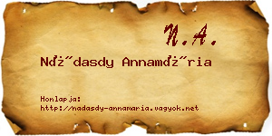 Nádasdy Annamária névjegykártya
