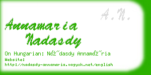 annamaria nadasdy business card